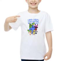 Camisa Infantil Rainbow Monstro Azul Babão Friends Algodão - Asulb