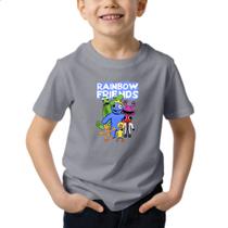 Camisa Infantil Rainbow Monstro Azul Babão Friends Algodão - Asulb