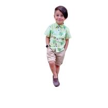 Camisa Infantil Safari Social Tema Festa Aniversário Roupa Bebe Mauricinho - RT Kids