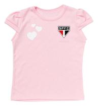 Camisa Infantil São Paulo Baby Look Rosa Oficial - Torcida Baby