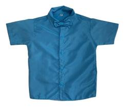 Camisa Infantil Social Azul E Gravata