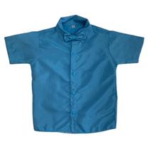 Camisa Infantil Social Azul E Gravata