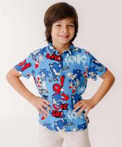 Camisa Infantil Sonic Tam 4 a 10 Azul-88004