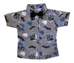 Camisa Infantil Temática Batman E Gravata