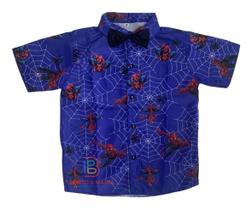 Camisa Infantil Temática Homem Aranha + Gravata Camisa Infantil Temática Homem Aranha + Gravata
