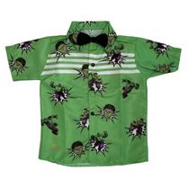 Camisa Infantil Temática Hulk Verde e Gravata - Pequenos Encantos Baby