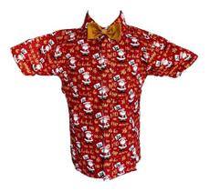 Camisa Infantil Temática Papai Noel Natal Vermelha