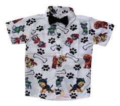Camisa Infantil Temática Patrulha Canina e Gravata