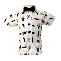 Camisa Infantil Temática Poderoso Chefinho e Gravata