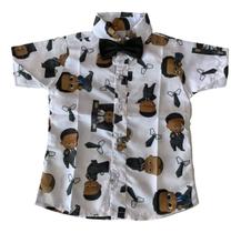 Camisa Infantil Temática Poderoso Chefinho Moreno + Gravata