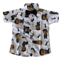 Camisa Infantil Temática Poderoso Chefinho Moreno + Gravata