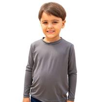 Camisa Infantil UNISEX com Proteção UV Manga Longa CINZA