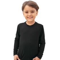Camisa Infantil UNISEX com Proteção UV Manga Longa PRETA Camisa Infantil UNISEX com Proteção UV Manga Longa PRETA