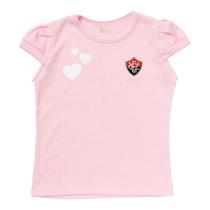 Camisa Infantil Vitória BA Baby Look Rosa Oficial