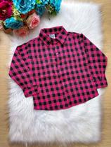 Camisa Infantil Xadrez Pink Flanela/flanelada Junina 2 Ao 12