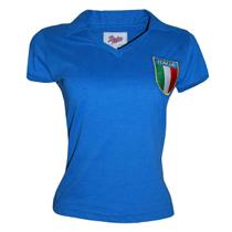 Camisa Itália 1982 Liga Retrô Feminina Azul M