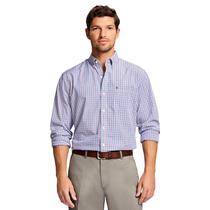 Camisa IZOD Advantage Performance Plaid para homens que andam de bicicleta vermelha Camisa IZOD Advantage Performance Plaid para homens que andam de bicicleta vermelha