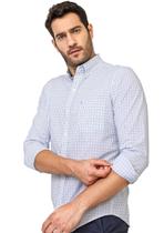 Camisa Izod Masculina Casual Xadrez Azul Médio