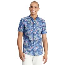 Camisa IZOD Saltwater Dockside Manga Corta con Botones en Azul Marino