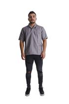Camisa Jaleco Brim Manga Curta Gola Italiana Obra Uniforme