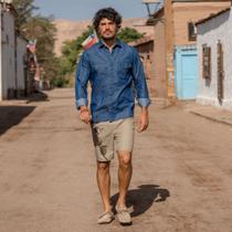 Camisa Jeans Amil Comfort Score Manga Longa Camisa Jeans Amil Comfort Score Manga Longa