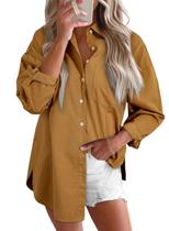 Camisa jeans Astylish Ladies para mulheres com decote em V Clay XXL Camisa jeans Astylish Ladies para mulheres com decote em V Clay XXL