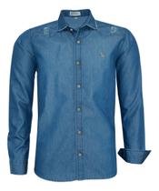 Camisa Jeans Claro Manga Longa Comfort Amil Fácil De Passar 1810 Camisa Jeans Claro Manga Longa Comfort Amil Fácil De Passar 1810