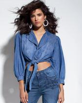 Camisa jeans Cropped