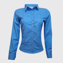 Camisa Jeans Feminina Manga Longa