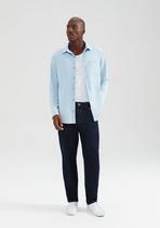Camisa Jeans Hering Masculina Manga Longa Azul Claro