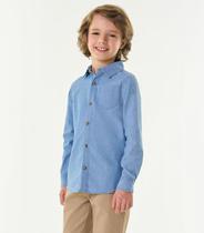 Camisa Jeans Infantil com Bolso Trick Nick Cinza