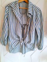 Camisa jeans listrada com top