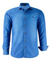 Camisa Jeans Manga Longa Amil Comfort Fácil De Passar 1694 Camisa Jeans Manga Longa Amil Comfort Fácil De Passar 1694
