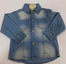 Camisa Jeans Manga Longa Infantil Menino Luxo Katita 1947
