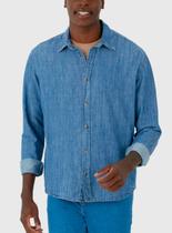 Camisa Jeans Manga Longa Malwee 1000128745 Masculina Com Botões Algodão T. M/XGG