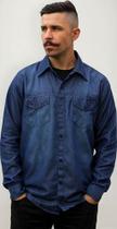 Camisa Jeans Manga Longa Masculina Adulto P Ao G4
