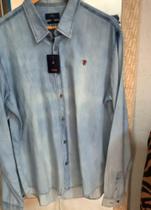 Camisa jeans manga longa Masculina Camisa jeans manga longa Masculina