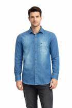 Camisa Jeans Masculina Comfort Amil Manga Longa 100% Algodão 1927 Camisa Jeans Masculina Comfort Amil Manga Longa 100% Algodão 1927