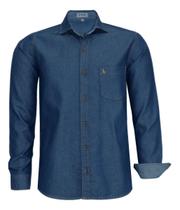 Camisa Jeans Masculina Manga Longa Amil Fácil De Passar 1785 Camisa Jeans Masculina Manga Longa Amil Fácil De Passar 1785