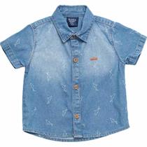 Camisa Jeans Menino Bebê - Mania Kids