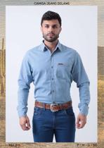 Camisa Jeans Nelore Country Masculina Manga Longa