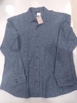 Camisa Jeans Plus Size Masculina Adulta Tam G Camisa Jeans Plus Size Masculina Adulta Tam G
