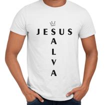 Camisa Jesus Salva Coroa Evangélica Cristã