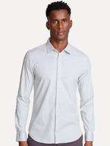 Camisa John John Masculina Slim Logo Ligth Grey Cinza Claro