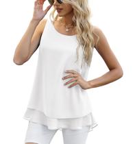 Camisa Jouica sin mangas blanca para mujer verano talla grande Camisa Jouica sin mangas blanca para mujer verano talla grande