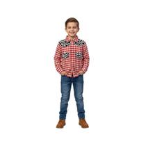 Camisa Junina Bambolê Popeline Xadrez Com Detalhe Vaquinha