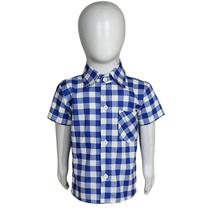 Camisa Junina Bebê Quadriculada Xadrez Azul - Katitus