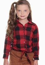 Camisa junina feminina de flanela Vermelho Muvilê Camisa junina feminina de flanela Vermelho Muvilê