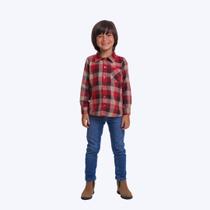 Camisa Junina Xadrez Com Bolso Infantil Menino Muvile 6020 Azul