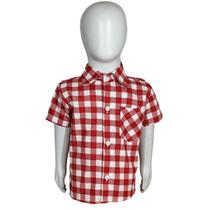 Camisa Junino Para Bebê Country Xadrez Recem Nascido Vermelho